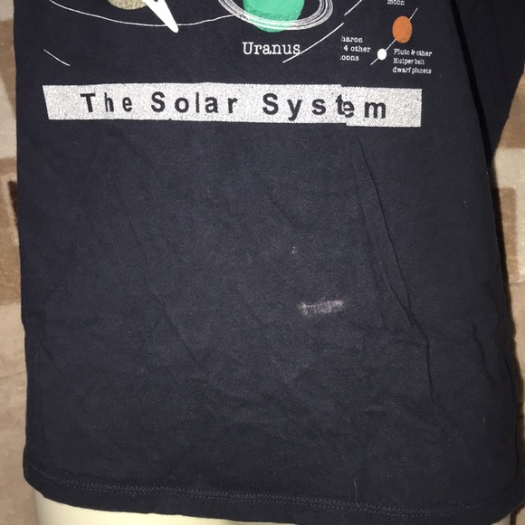 Gap kids XXL the solar system tee black with multi planet colors stained 💕 - Picture 2 of 4